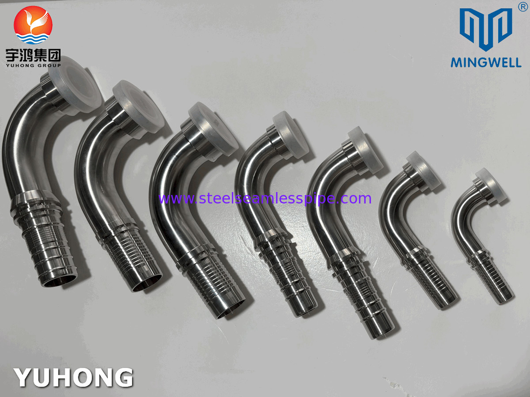 Fitting selang stainless steel 90° SAE Flange SS316L Untuk aplikasi sambungan tabung selang