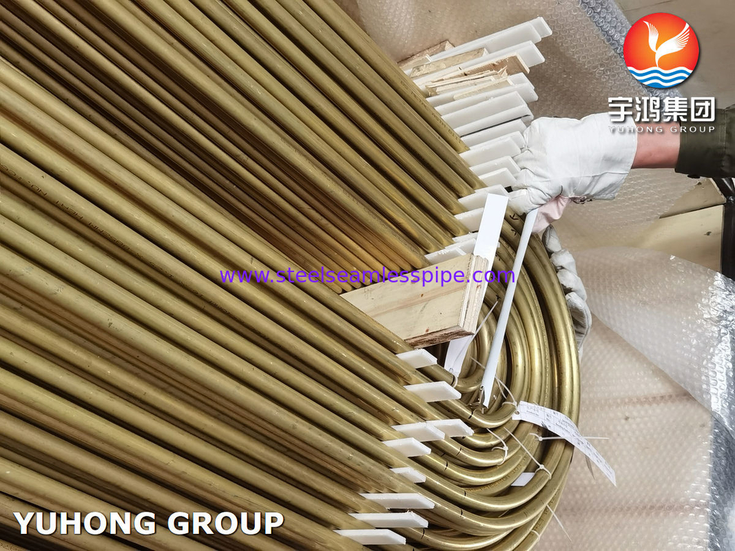 ASTM B395 / ASME SB395 C68700 U Bend Tembaga Alloy Tube Untuk Penukar Panas