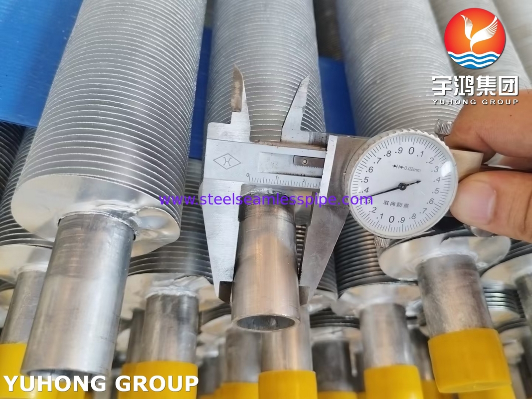 ASME SA249 Baja tahan karat Wuond Fin Tube Fin Type L Untuk pendingin udara