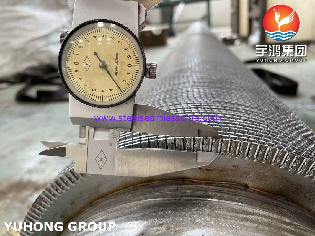 ASME SA312 TP347 Stainless Steel HFW Serrated Tube Dengan Strip Fin Rustless Untuk Economizer