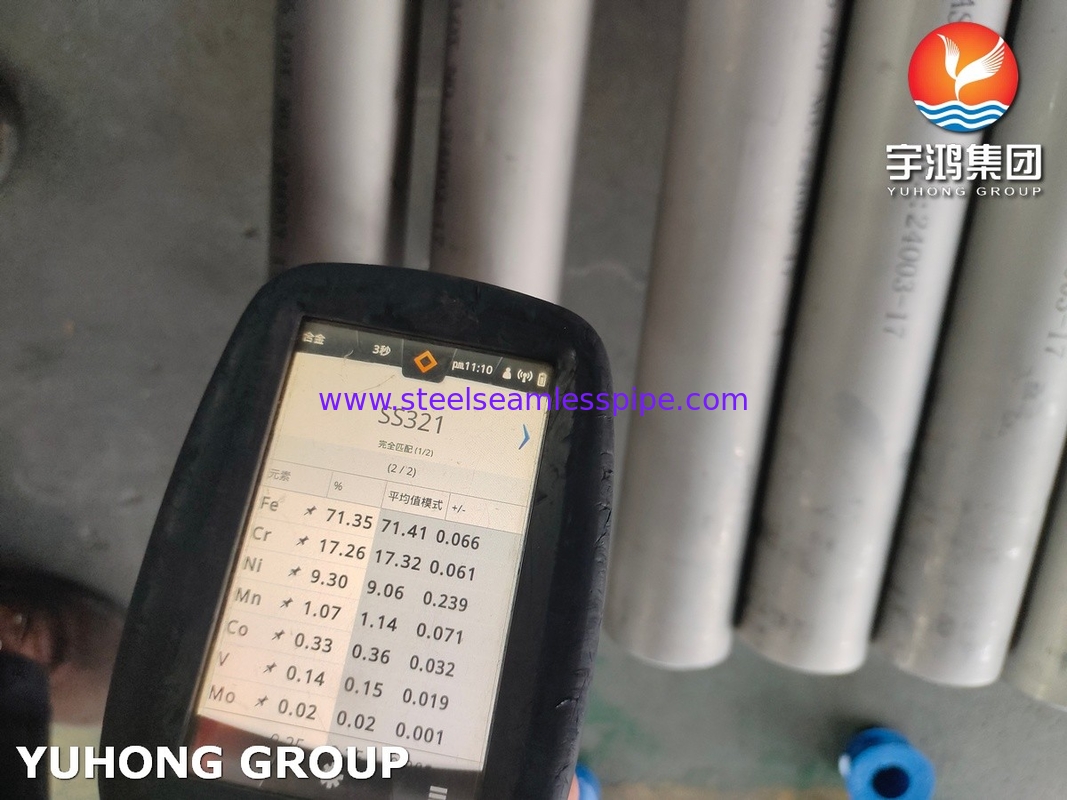 ASTM A312 TP321 Stainless Steel Seamless Pipe Pickled dan Annealed Untuk Industri Minyak Gas Dan Industri Kimia