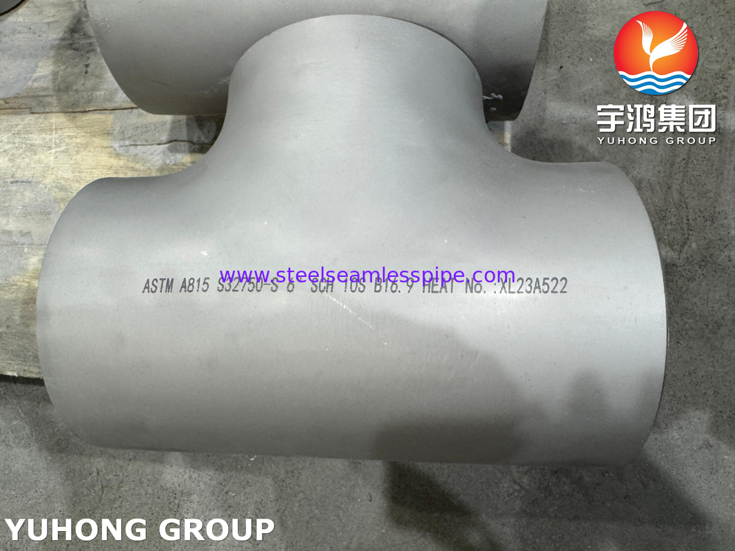 ASME B16.9 Super Duplex 2507 Fittings ASTM A815 WPS32750 BW Super Duplex Tee