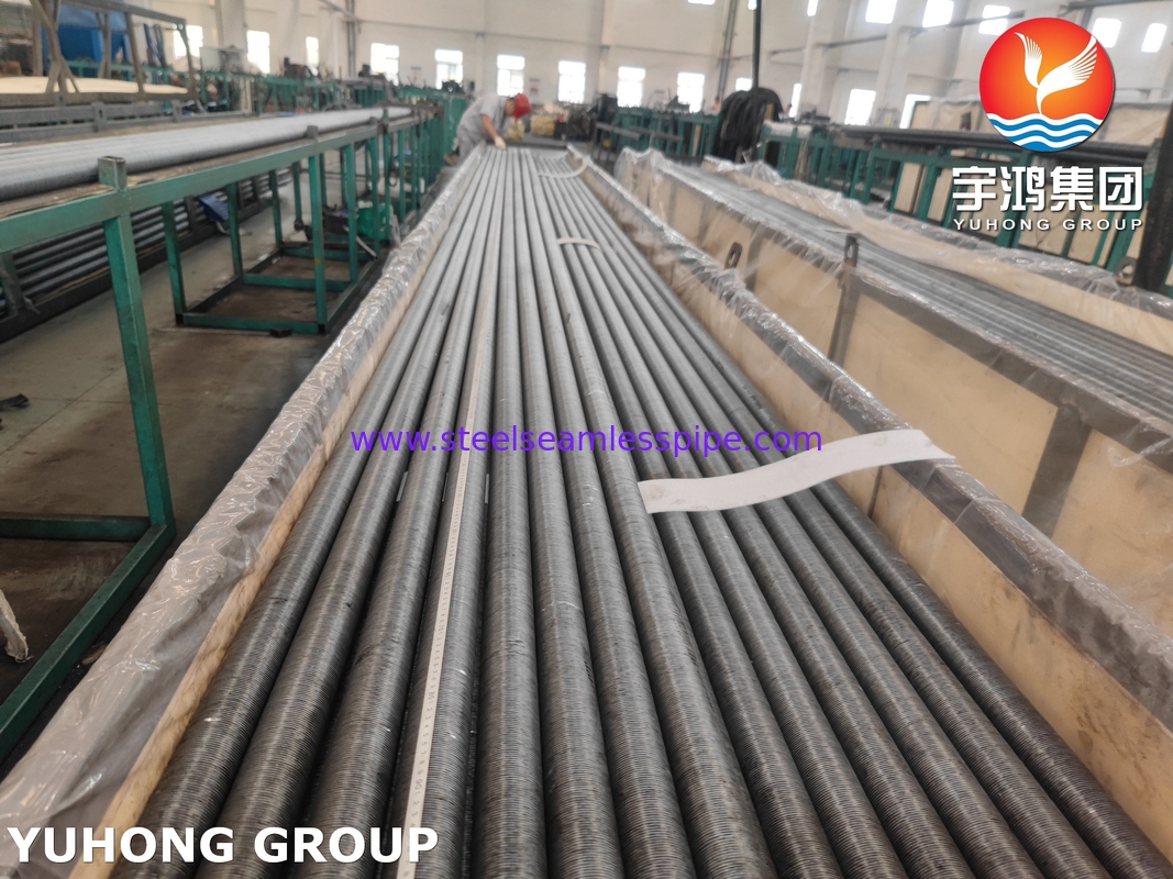 ASME SA209 tabung sirip tertanam dengan sirip AL1060 untuk penghemat boiler dan pemanas udara