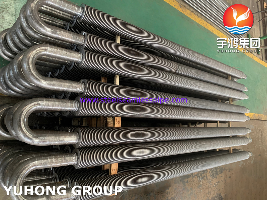 ASTM A106 GR.B U Tipe HFW Fin Tube Untuk Boiler Panas Limbah Pemanas Udara