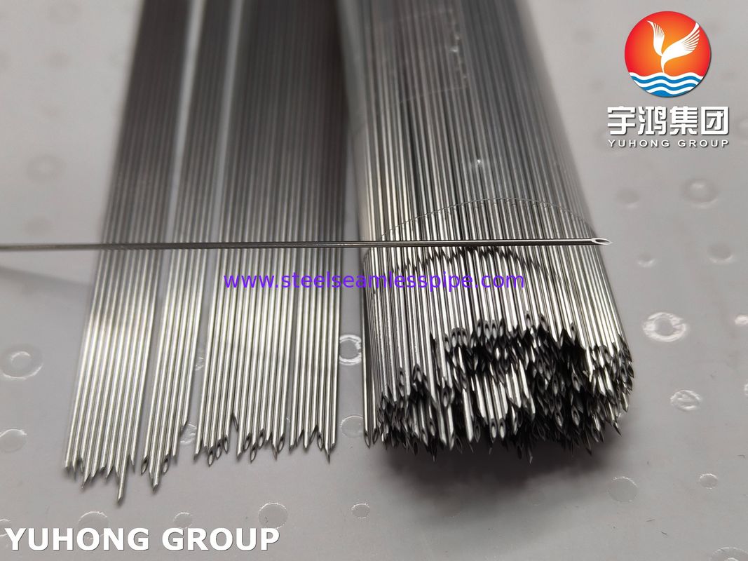 Tabung Jarum Intravena Tanam Baja Tahan Karat Kelas Medis SUS304, Ujung Potongan Belakang