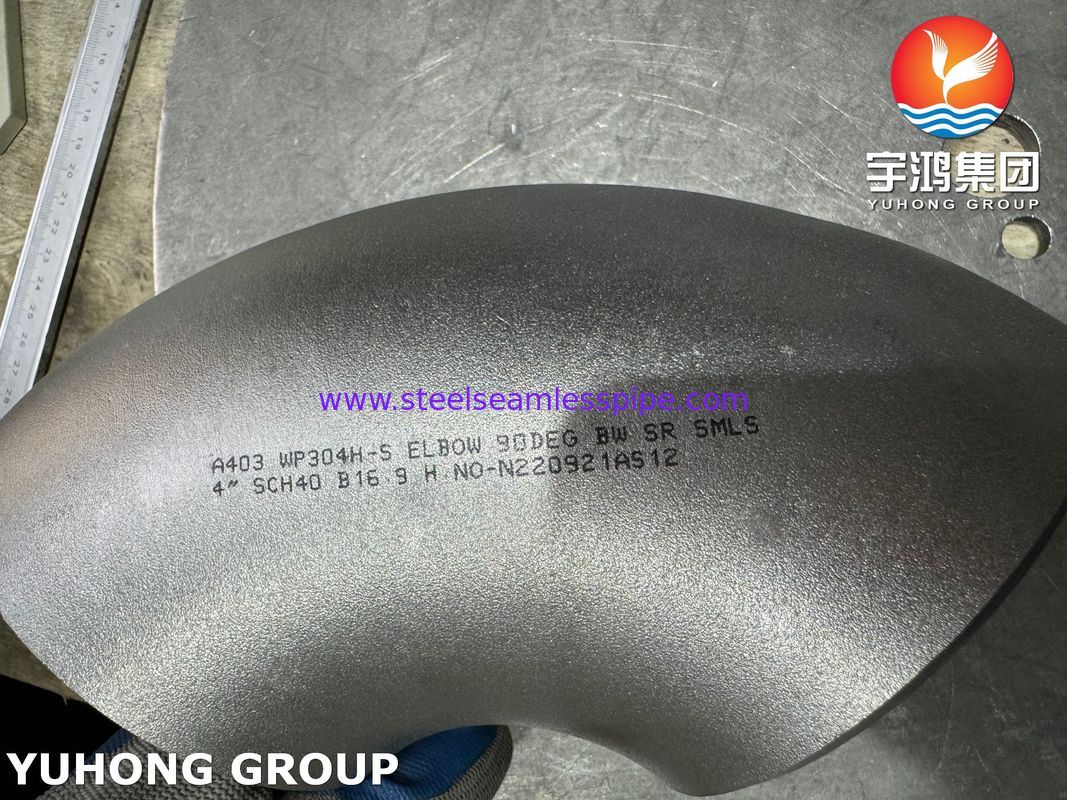 Fitting Baja Tahan Karat ASTM A403 WP304H Siku Jarak Pendek Las Ujung Mulus B16.9
