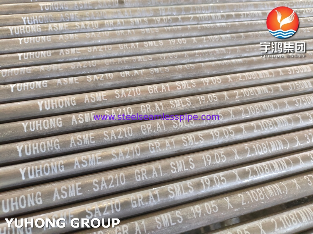 ASTM A210 / ASME SA210 Gr A1 tabung baja karbon menengah tanpa jahitan untuk dinding minimum boiler