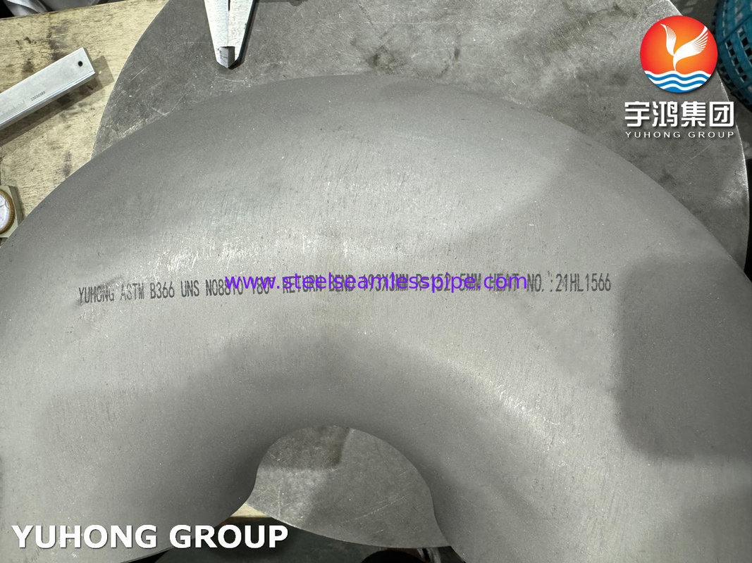ASTM B366 N08810 Nickel Alloy 180° Return Bend untuk High Temp Pipe Fitting