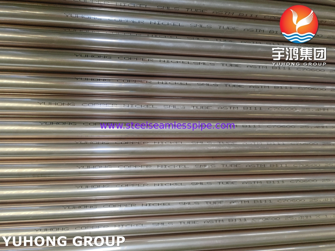 ASTM B111 C70600 Tabung Baja Alloy Tembaga Nikel 90-10 Tanpa Jahit Untuk Pengolahan Air