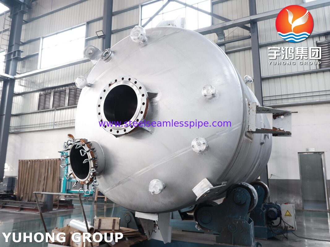 Bejana Reaktor Berjaket Bersertifikasi ASME U Stamp dalam Baja Karbon SA516 Gr.70 dengan Pengaduk untuk Pencampuran