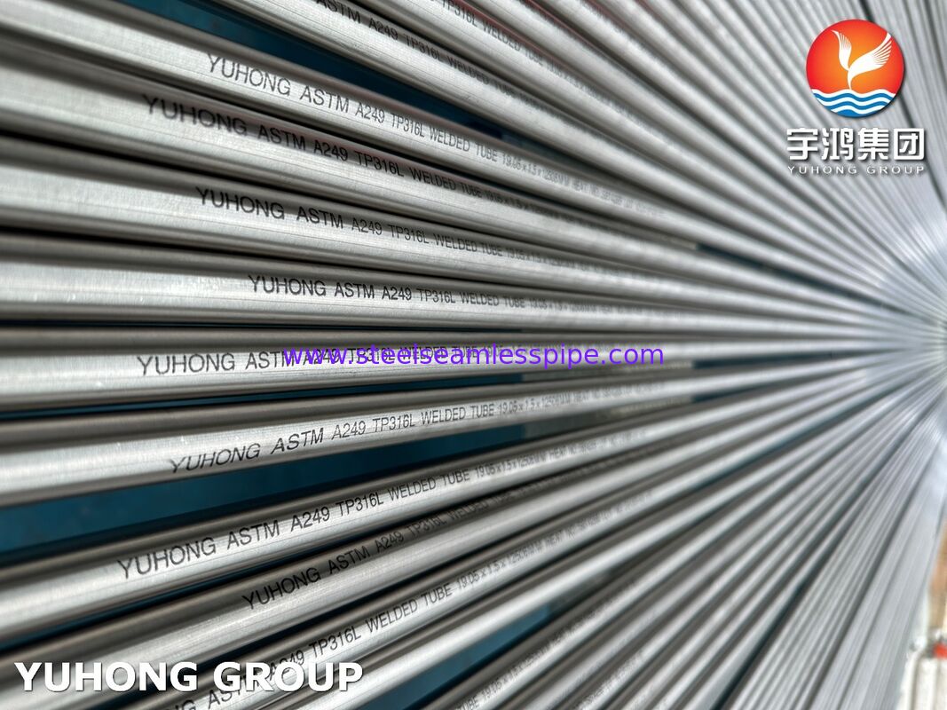 ASTM A249 TP316L Tubes Stainless Steel Yang Dilas Cerah Annealed Untuk Menara Pendingin Air