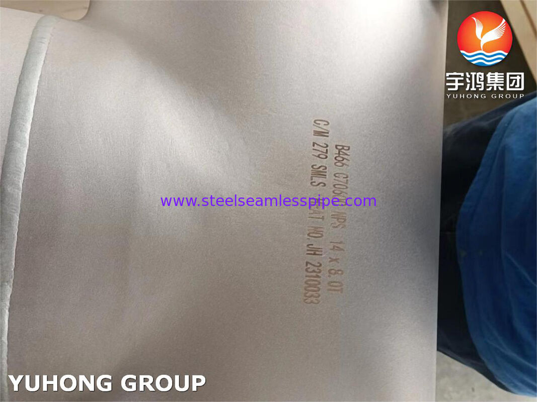 ASTM B466 C70600 Tembaga-nikel 90-10 Tee Fitting - Paduan Logam Tanpa Jahit Untuk Sistem Pipa Layanan Korosif Laut