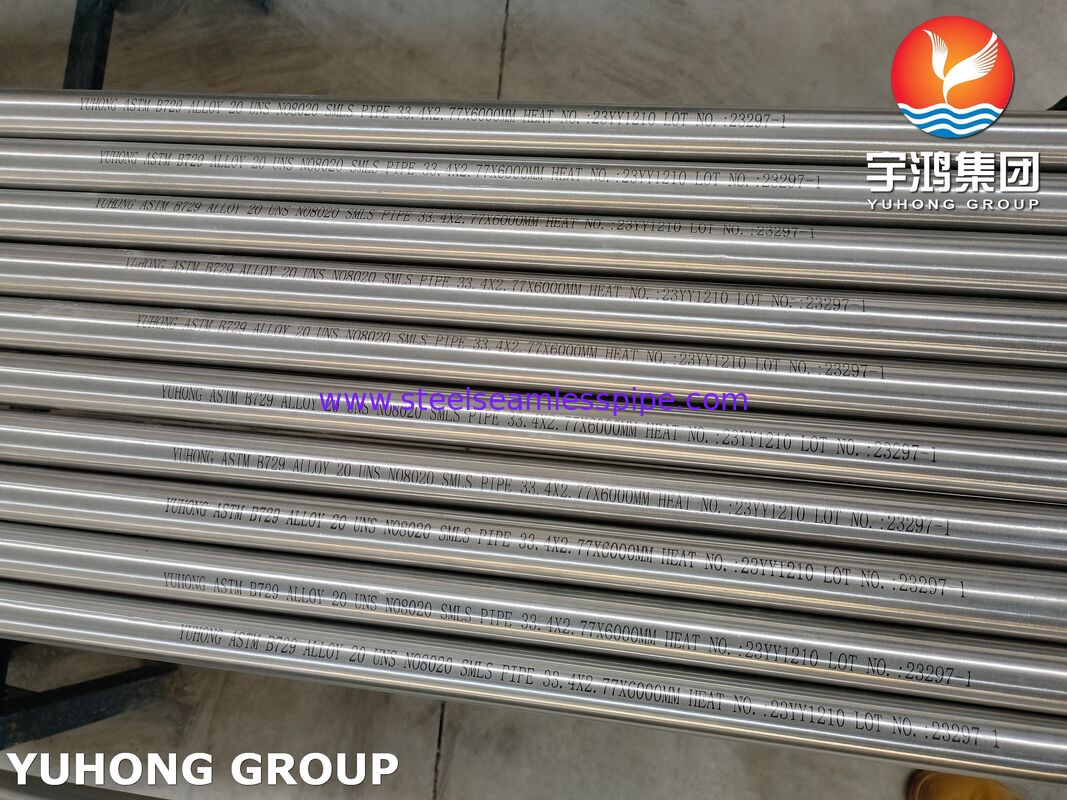ASTM B729 Alloy20 (UNS N08020) Tabung Seamless, Tahan Korosi untuk Lingkungan Asam
