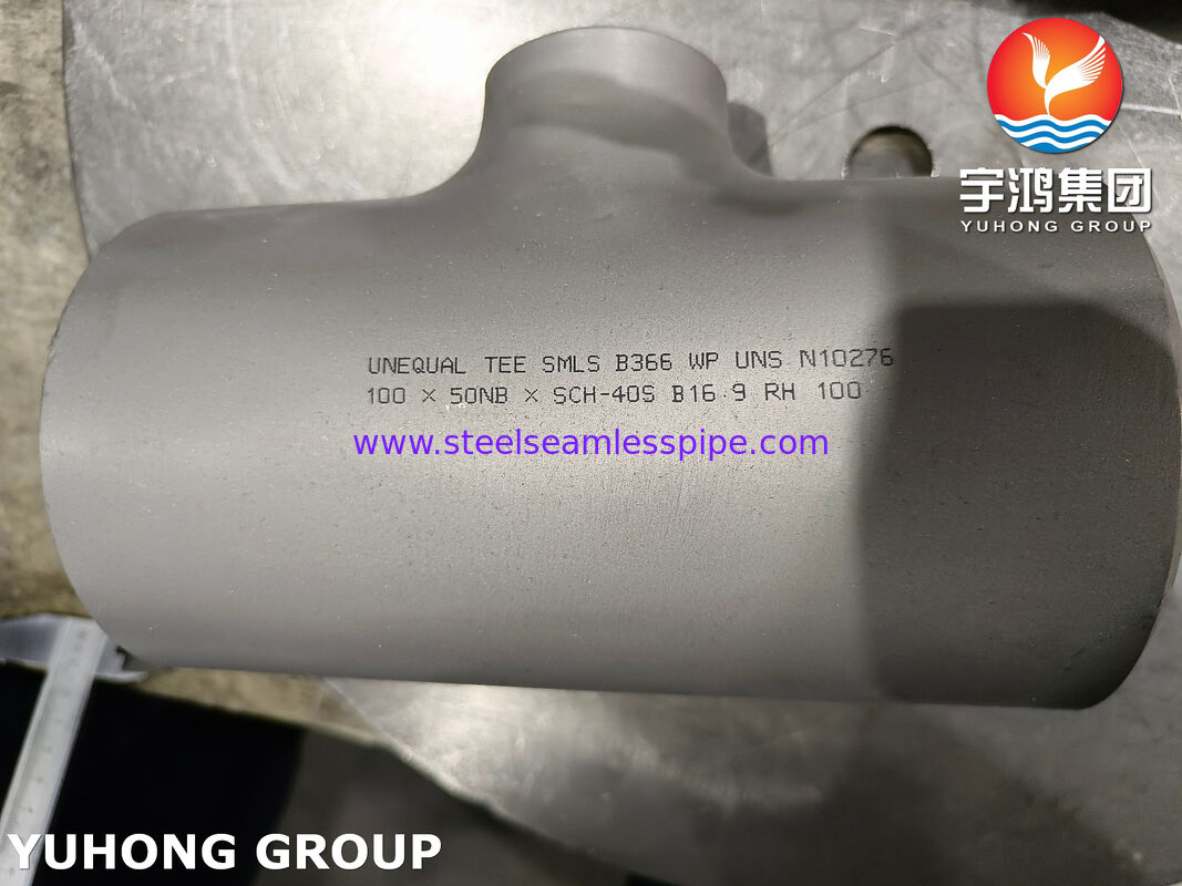 ASTM B366 C276 BW Sama dan Tidak Sama TEE Ketahanan Korosi Tinggi Hastelloy C276 Butt Weld Pipe Fitting
