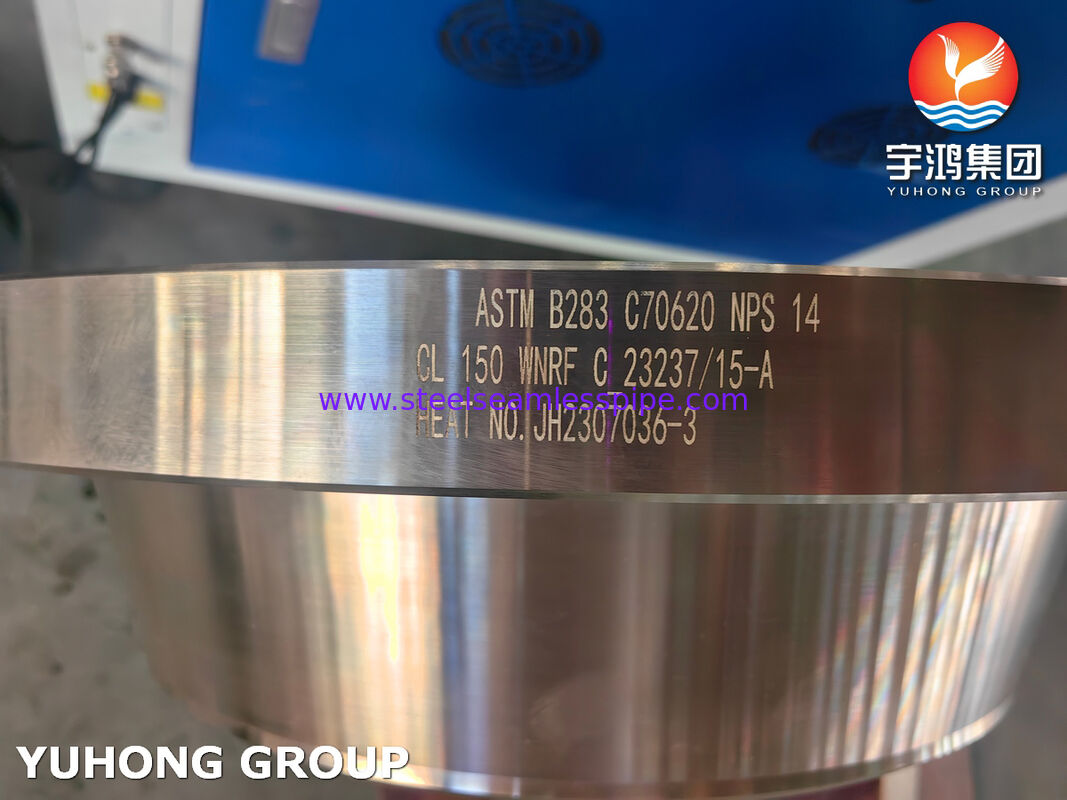 ASTM B283 C70620 WN RF Flange, Cupronickel 70/30 Weld Neck Raised Face Forged Flange