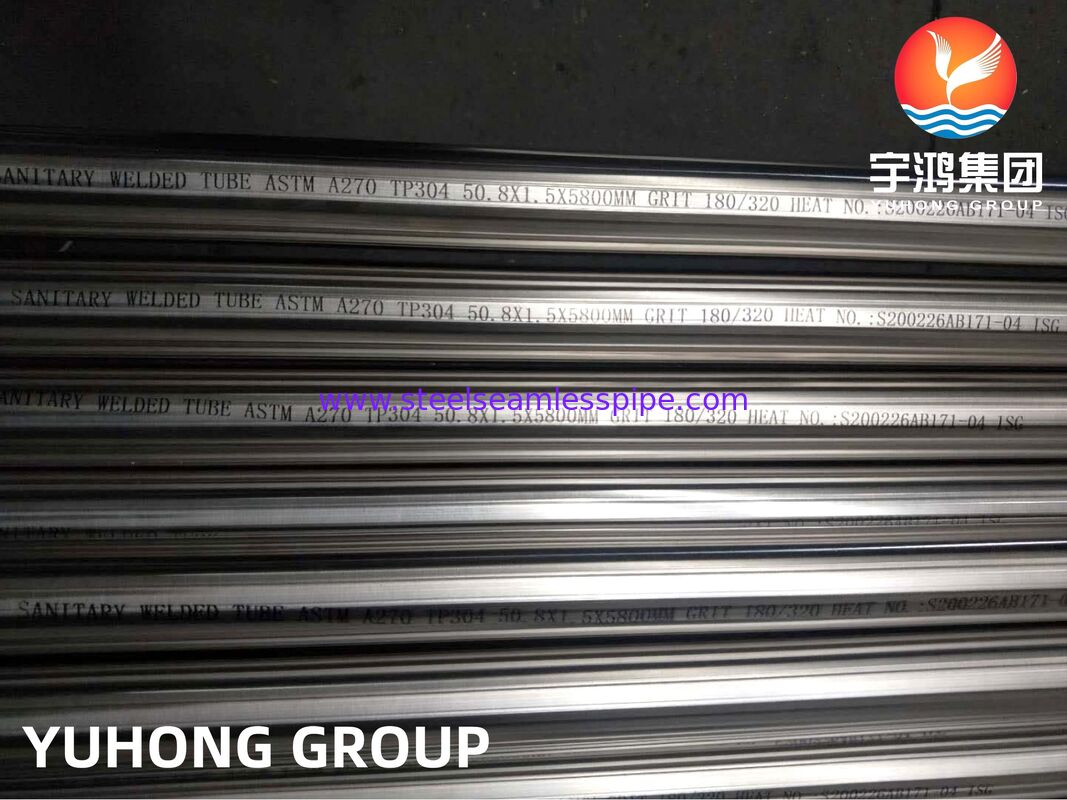 ASTM A270 TP304 Pipa Stainless Steel Sanitasi Las dengan Finishing Poles Mekanis dan Poles Elektrolitik serta Kekasaran Ra yang Disesuaikan