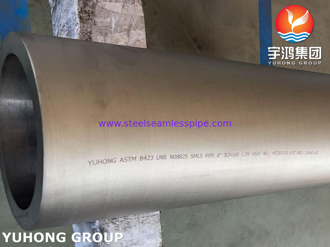 ASTM B423 UNS N08825 Incoloy 825 Baja Paduan Nikel Tabung Diameter Besar Tanpa Sambungan, Tahan Terhadap Suhu Tinggi, Asam Konsentrasi Tinggi