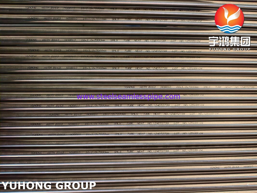 Tabung dan Pipa Seamless Paduan Nikel ASTM B163 N08810 Penukar Panas dan Kondensor ASTM B163 UNS N08800, UNS N08810, UNS N08811, UNS N08825