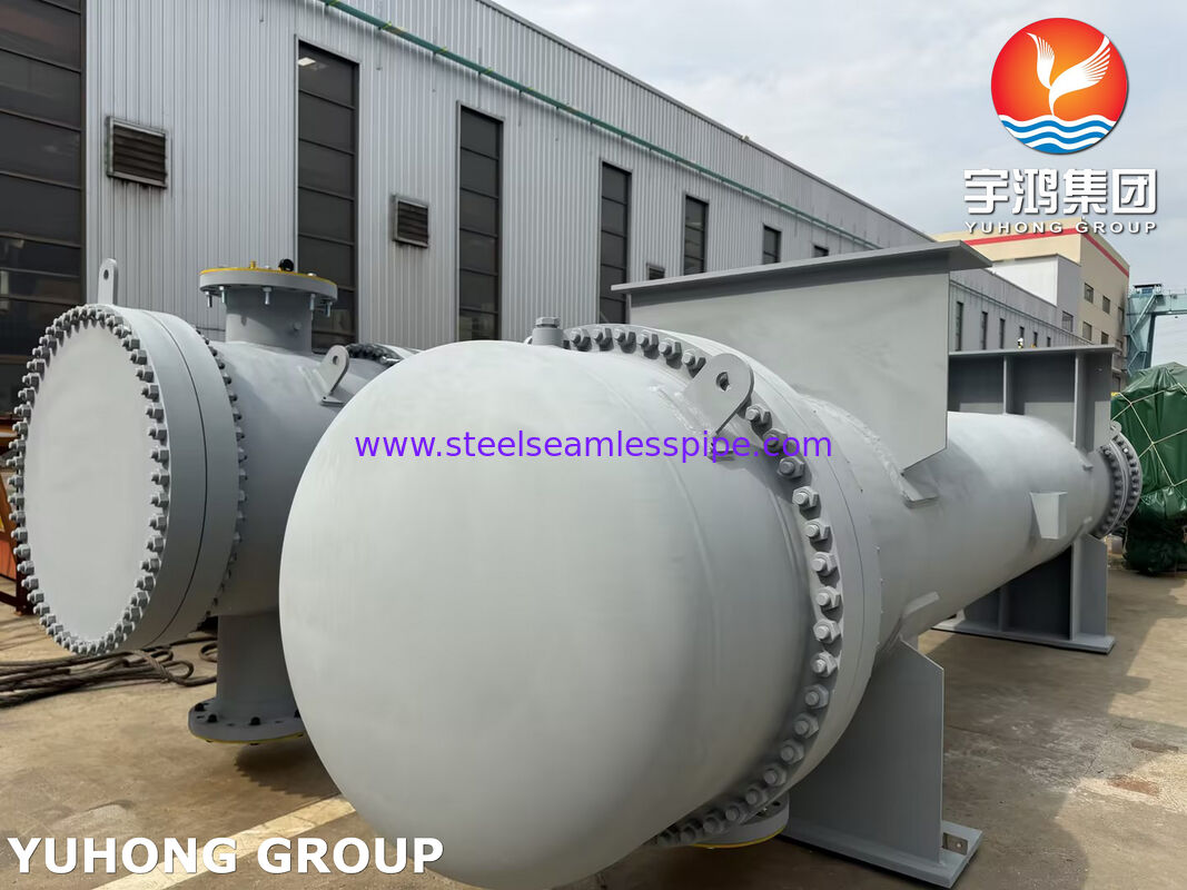 Penukar Panas Cangkang & Pipa Baja Karbon dengan Tabung ASME SA179 dan Lembaran Tabung SA266 Gr.2 untuk Pendinginan Air, Minyak, Uap & Gas