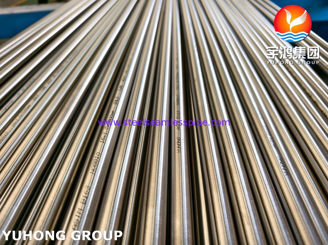 ASTM B163 Incoloy 800H Nickel Alloy Tube Seamless Tubing Annealed Larutan untuk Penukar Panas