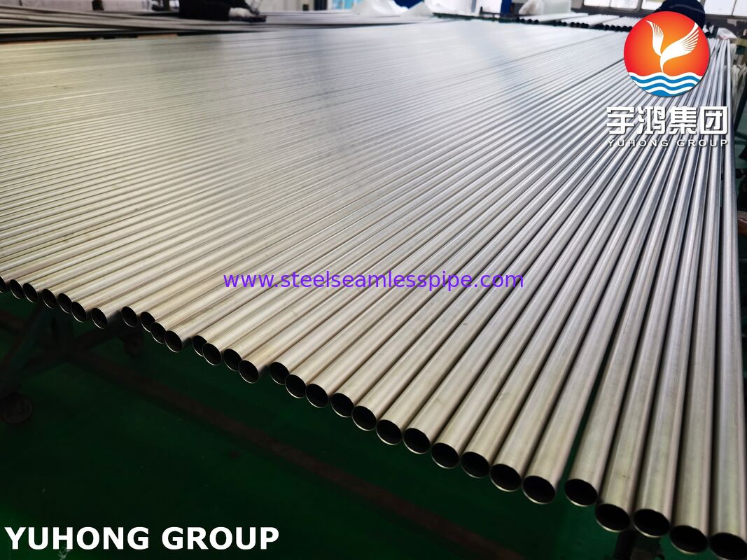Tabung titanium Tabung paduan titanium ASME SB338 UNS 50400 untuk kondensor, evaporator penukar panas, sistem kimia, peralatan laut, pabrik desalinasi, pembangkit listrik, peralatan proses industri