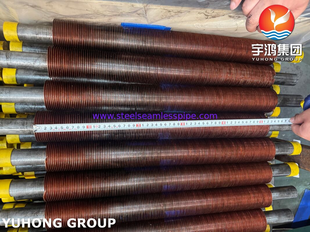 ASTM A106 Gr.B Tabung Bersirip Tertanam dengan Sirip Tembaga CU-T2 untuk Pendingin Udara
