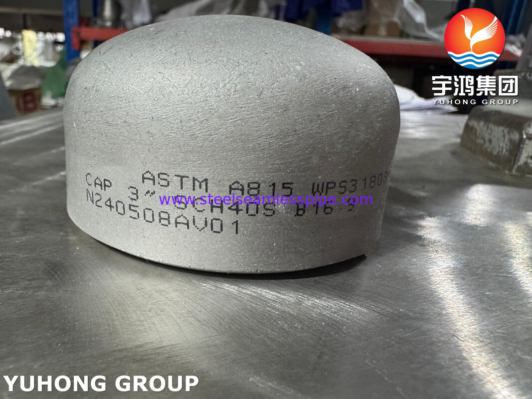ASTM A815 WPS31803 Tutup pipa stainless steel duplex Tutup ujung pipa duplex 2205