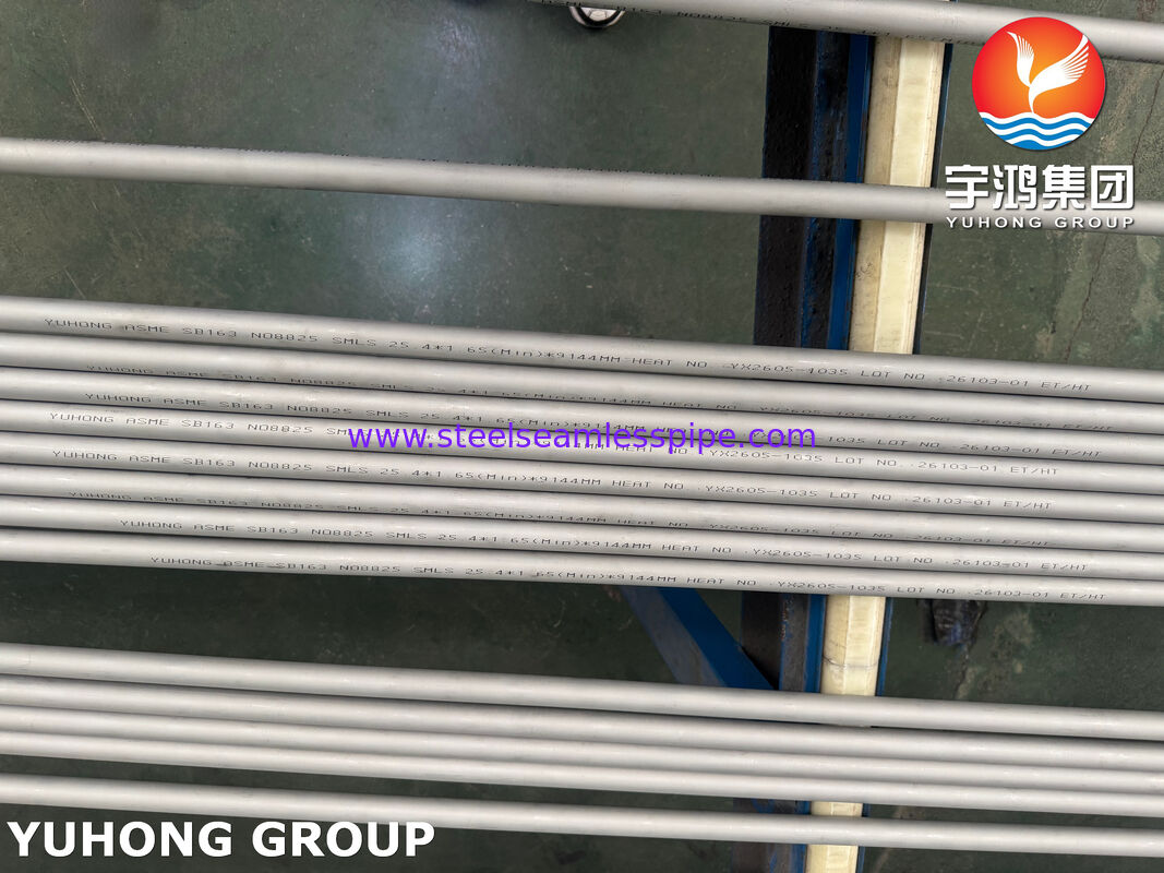 ASME SB163 UNS N08825 Inconel 825 Seamless Tube, Ni-Cr-Mo-Cu Alloy Steel for Condensers and Heat Exchangers