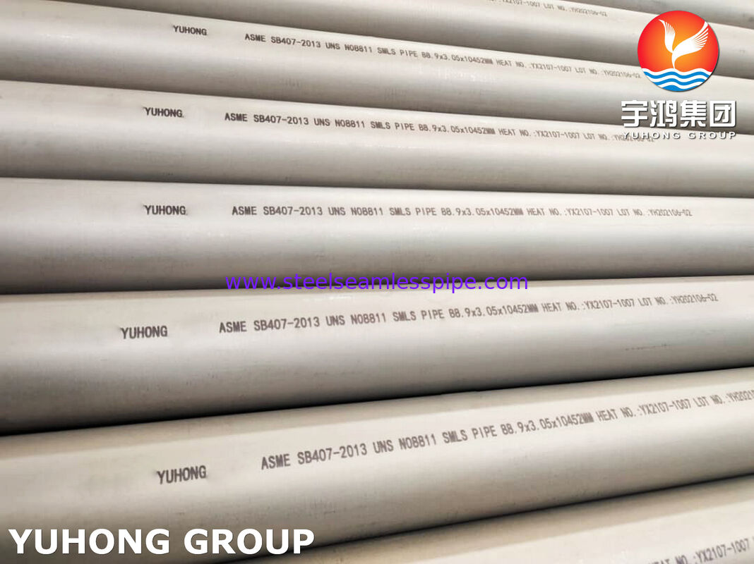 Tabung Seamless Baja Paduan Nikel ASTM B407 UNS N08811 Penukar Panas Minyak Gas