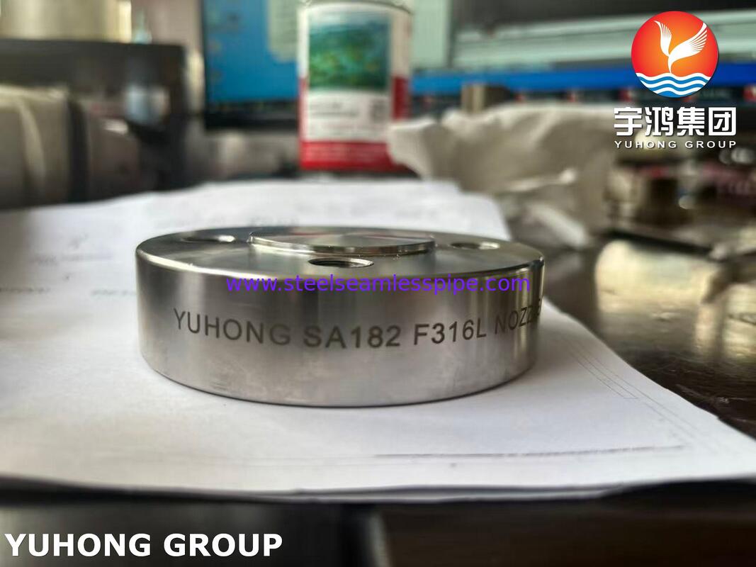 ASME SA182 F316L Flange baja tahan karat Flange nozzle tempa untuk kapal tekanan