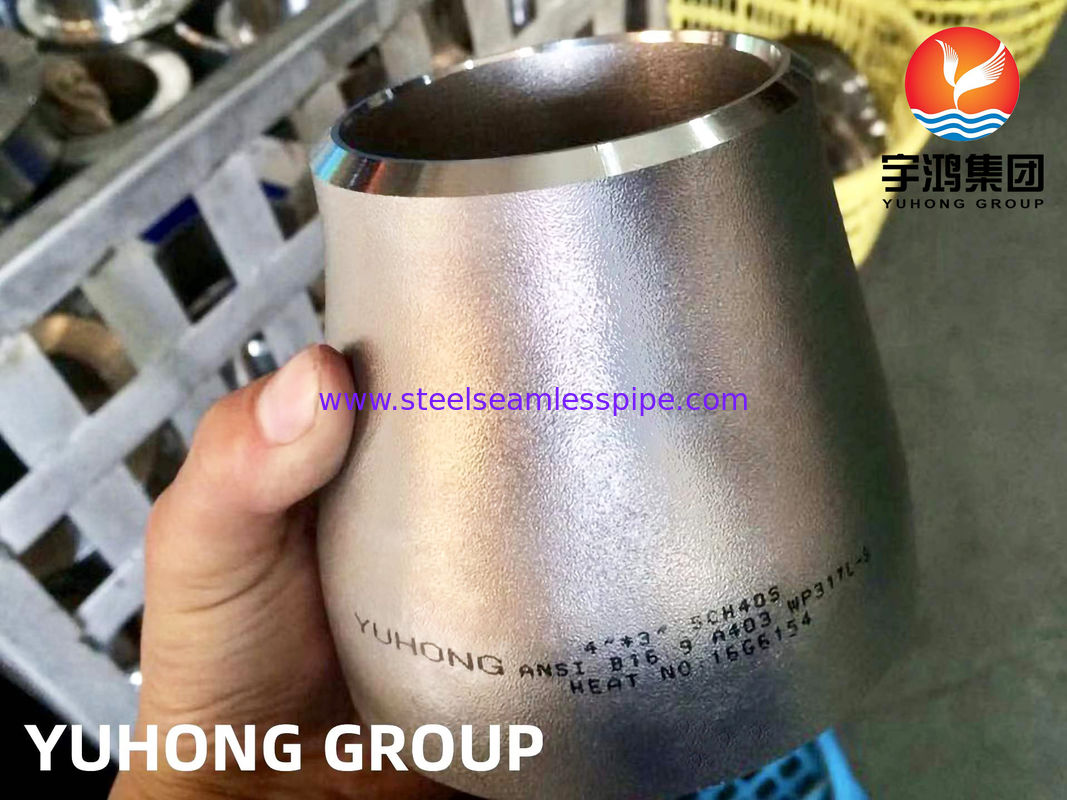 Peredam Konsentris Baja Tahan Karat ASTM A403 WP317L | Pemasangan Pipa Las Butt ASME B16.9