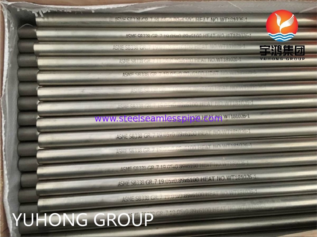 ASME SB338 GR.7 Titanium Alloy Seamless Tube Untuk Kondensor Dan Penukar Panas