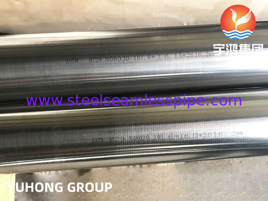 ASTM B729 UNS N08020 Alloy 20 Pipa aloi nikel tanpa jahitan dengan ketahanan korosi dan pengolahan annealed stabil