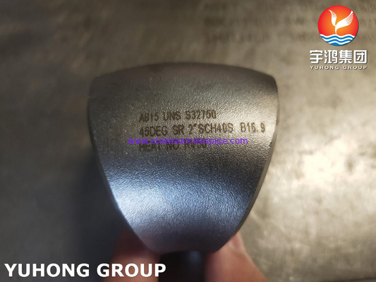B16.9 ASTM A815 WPS32750 Fitting Pipa Baja Super Duplex 45 Derajat Siku