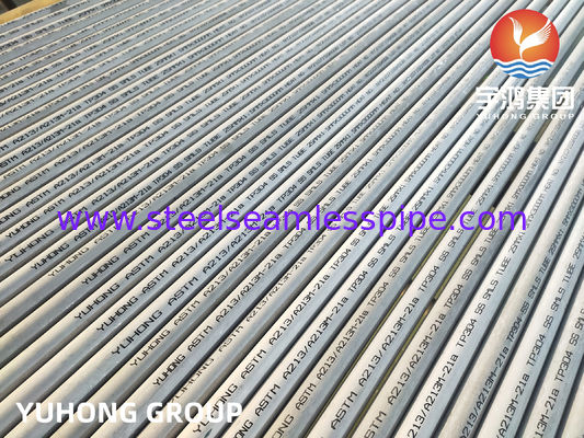 ASTM A213 TP304 Stainless Steel Seamless Tube Pickled & Annealed untuk Exchanger Panas dan Boiler