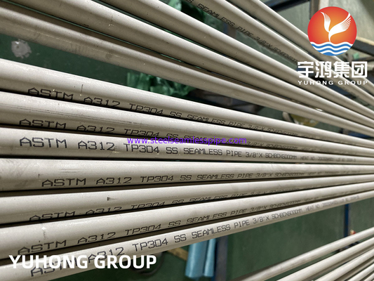 ASTM A312 TP304 Stainless Steel Seamless Pipe Pucuk dan Annealed