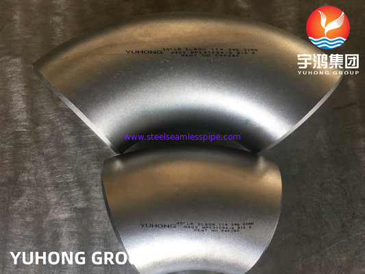ASTM A403 WPS31254 / 254SMO Siku Baja Tahan Karat Dupleks 45 Derajat Siku LR