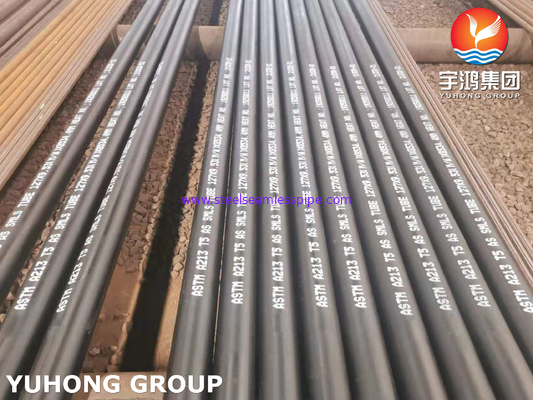 ASTM A213 Grade T5 Alloy Steel Seamless Tube Dicat Hitam Untuk Boiler