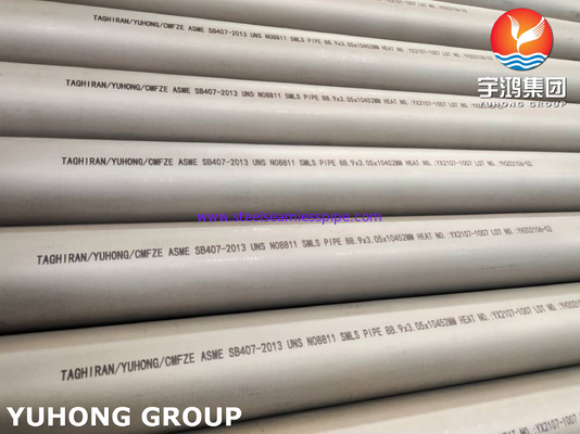 Nikel Alloy Panas Exchanger Boiler tabung Incoloy Pipe ASME B407 UNS N08810 Inconel SMLS Tabung 88.9*3.05*10452MM
