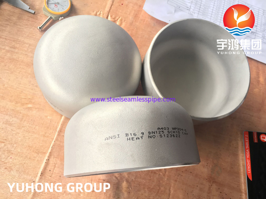 A403 WP304 / WP304L Cap stainless steel, Fittings Butt weld B16.9Untuk pembuatan kapal bertekanan