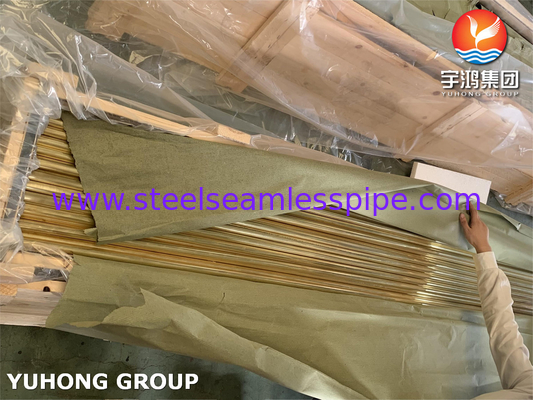 Admiralty Tabung Kuningan Perunggu Tabung Air Paduan Tembaga Tabung Tu B111 C44300 19.05MM * 2.11MM * 7315MM ,O61,ET/HT Heat Exchanger