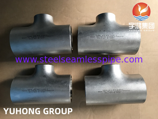 ASTM A815 S31803 Pemasangan Pipa Tee Mulus Stainless Steel Dupleks B16.9