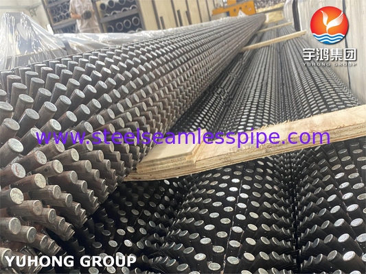 ASTM A213 T9 Alloy Steel Seamless Stud Fin Tube Ukuran yang Disesuaikan