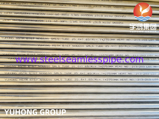 ASTM B167 UNS N06600 Nikel Alloy Seamless Tube untuk Kondensator