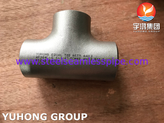ASTM A403 WP304L-S Tee Butt Weld Tee B16.9 Untuk Minyak dan Gas
