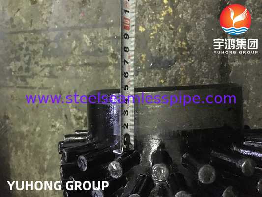 ASME SA335 P9 Pipa Baja Alloy Dengan 13 Cr SS410 Steam Reforming Furnace Studded Tube