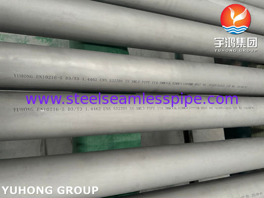 EN 10216-5 1.4462 X2CrNiMoN22-5-3 UNS32205 Tabung stainless steel tanpa jahitan untuk tujuan tekanan