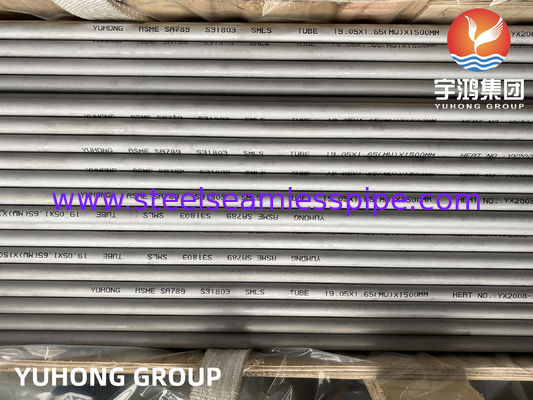 ASTM A789 UNS S31803 1.4462 Tabung stainless steel duplex tanpa jahitan dan las