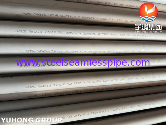 ASME SA213 TP316 (UNS S31600) tabung tanpa jahitan stainless untuk penukar panas dan boiler