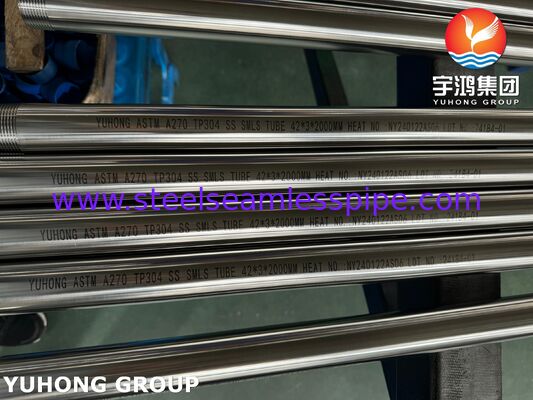 ASTM A270 TP304 3A Stainless Steel Sanitary Tube Untuk Pabrik Minuman, NPT Thread End